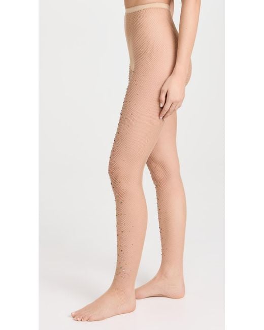 High Heel Jungle Natural Glitter Fishnet Tights