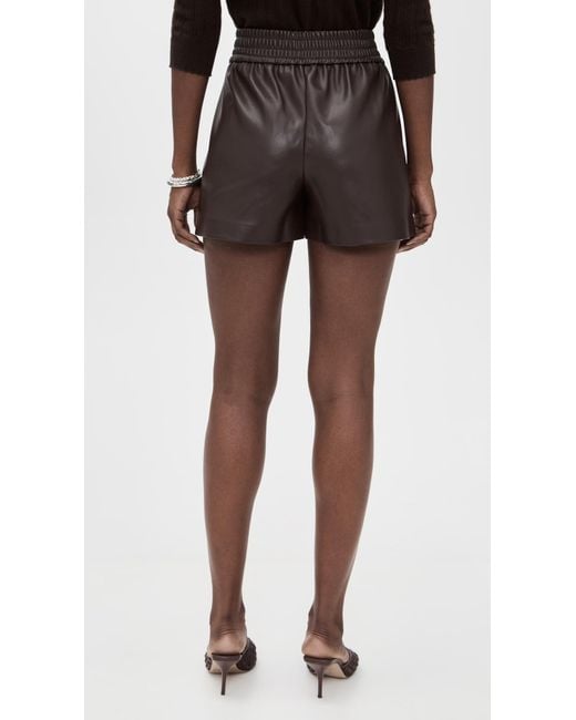 Susana Monaco Black Faux Leather Pleated Shorts