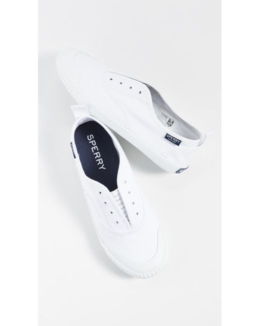 Sperry Top-Sider White Sayel Clew Washed Canvas Sneakers