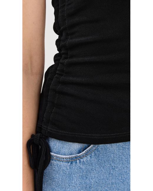 A.Brand Black Diva One Shoulder Top