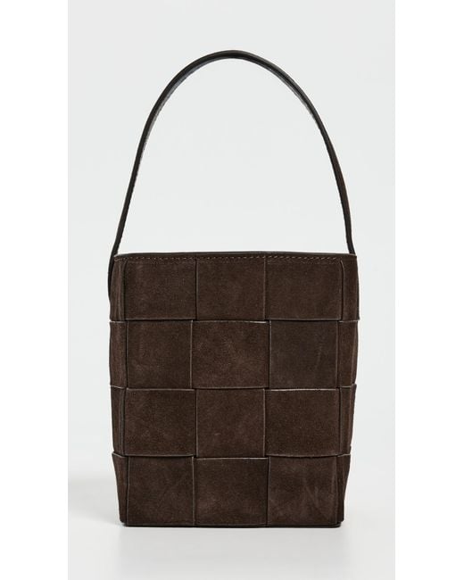 Loeffler Randall Black Laith Wide Woven Top Handle Bag