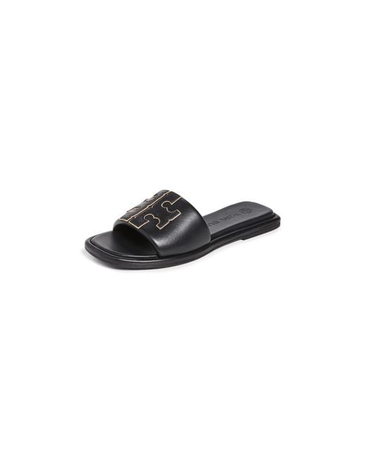 Tory Burch Black Logo Flats