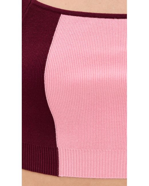 Le Bos Red Colorblocked Tank
