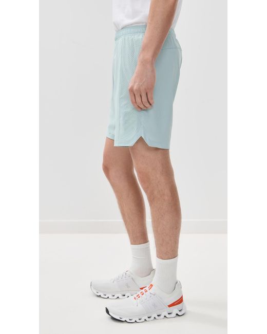 Rhone Blue Lined Backspin Shorts 7 for men