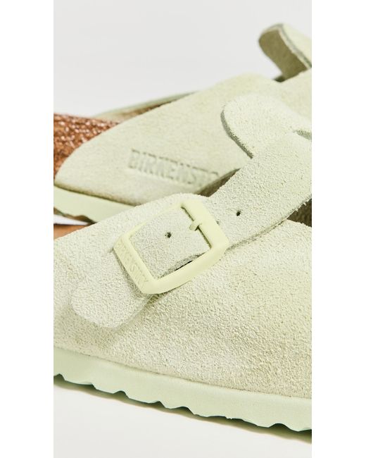 Birkenstock White Boston Soft Footbed Sandals