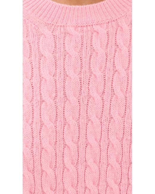 &Daughter Pink Wool Cable Knit Pullover
