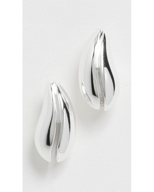 Tory Burch White Mini Wave Earrings