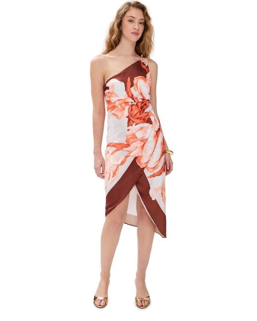 Rococo Sand Red Printed Midi Dress