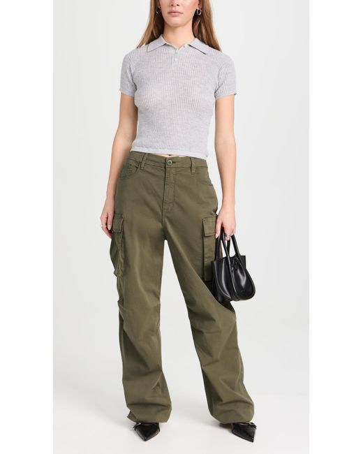GOOD AMERICAN Green baggy Cargo Trousers Fatigue1