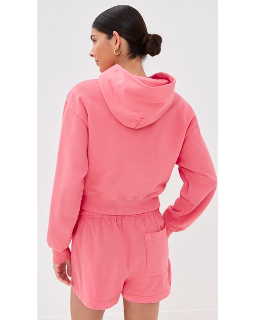 Sporty & Rich Pink Wellness Ivy Cropped Hoodie