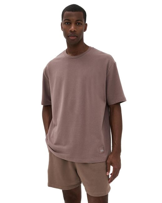 Alo Yoga Double Take Short Sleeve Tee in Brown for Men | Lyst