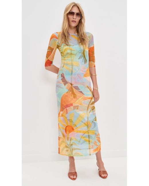 Never Fully Dressed Blue Sky Sydney Mesh Midi Dress