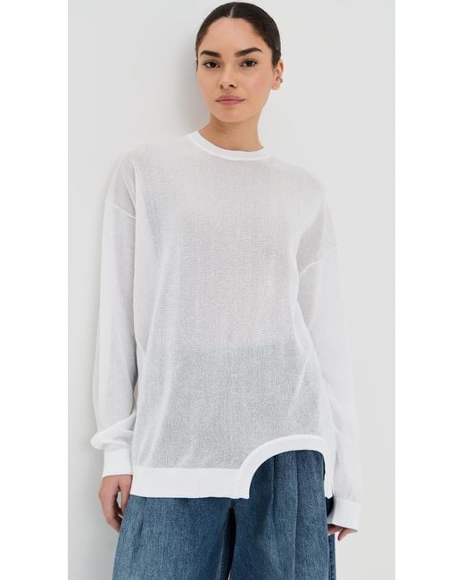 Tibi White Crispy Sweater With Cut Out Detail