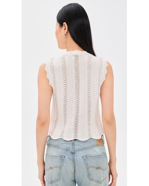 Madewell Black Wavy-Knit Button-Front Shell Top