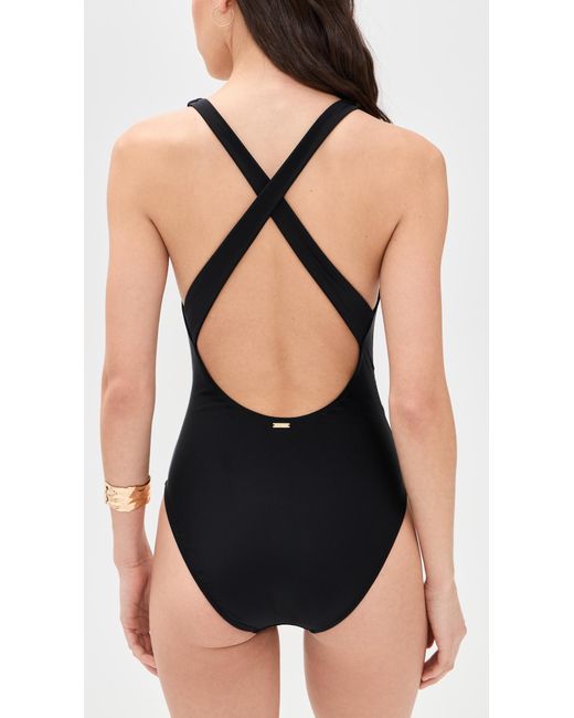 L'Agence Black Solid Lisa One Piece
