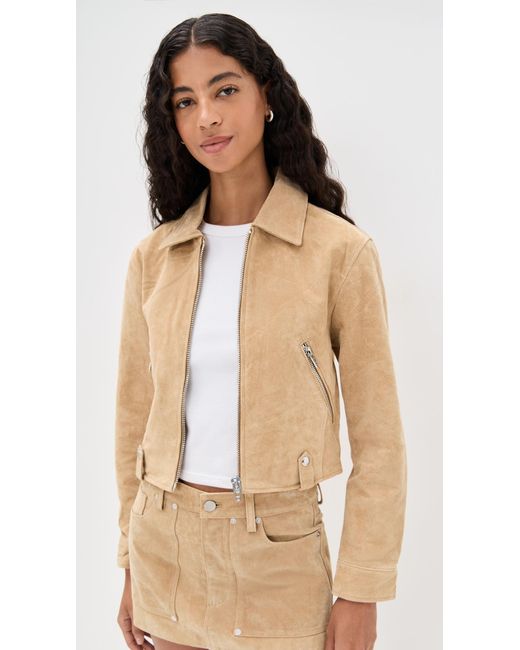 Blank NYC Natural Cinnamon Crunch Suede Jacket