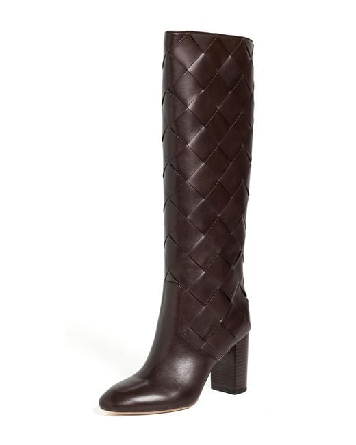 Loeffler Randall Brown Goldy Woven Tall Boots