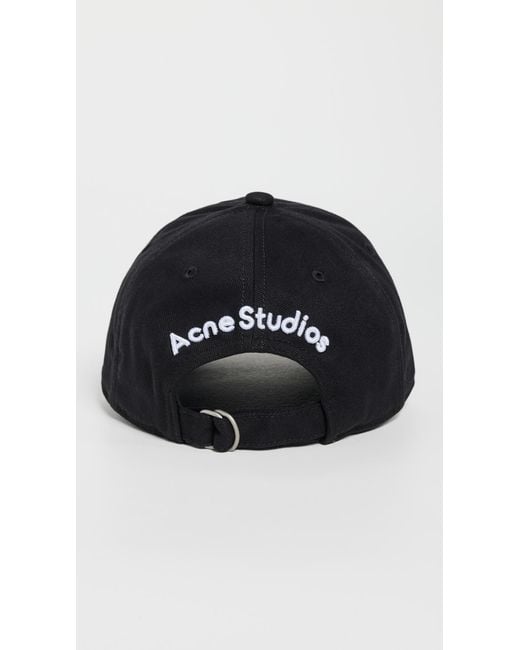 Acne Black Carliy Back Logo Hat for men