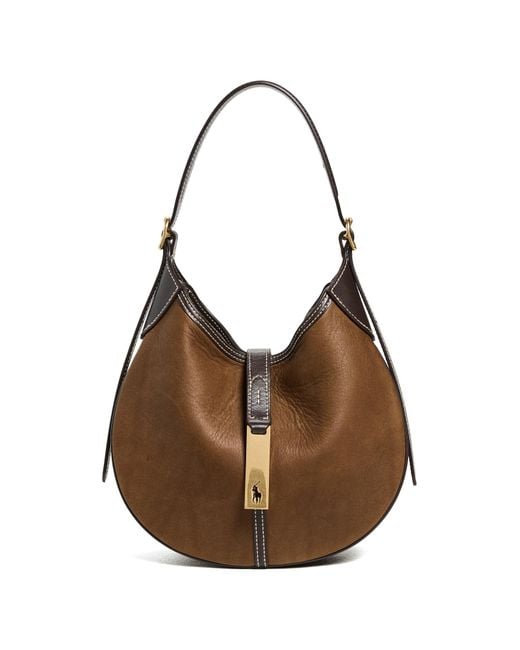 Polo Ralph Lauren Brown Id Leather Small Shoulder Bag