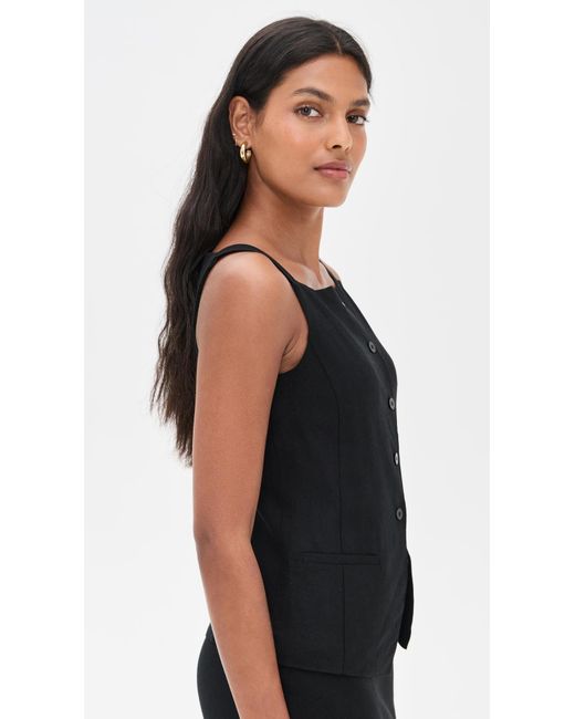 Wayf Black Button Front Top