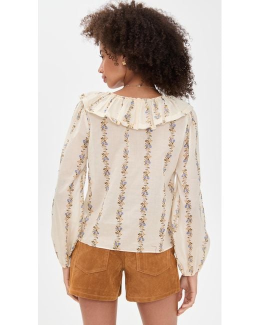 Wayf Multicolor Abby Ruffle Blouse