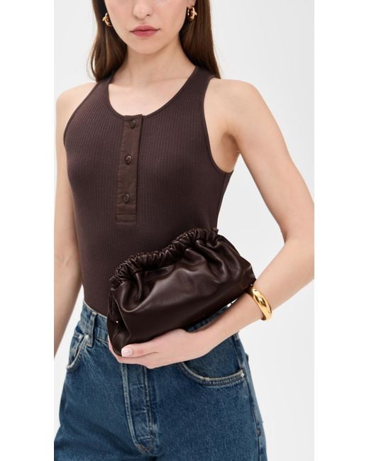 Mansur Gavriel Brown Mini Cloud Clutch