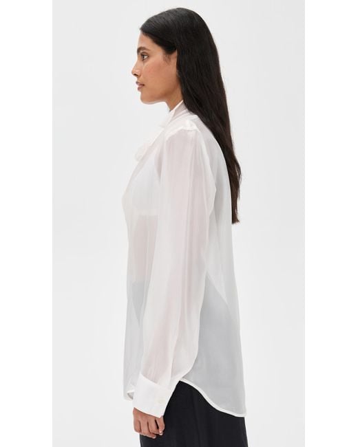 Pixie Market White Sheer High Cowl Neck Blouse