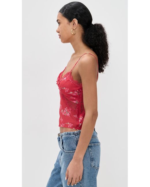 LoveShackFancy Red Belfast Top