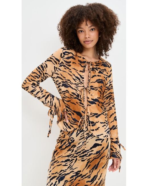 Never Fully Dressed Brown Tiger Cali Top