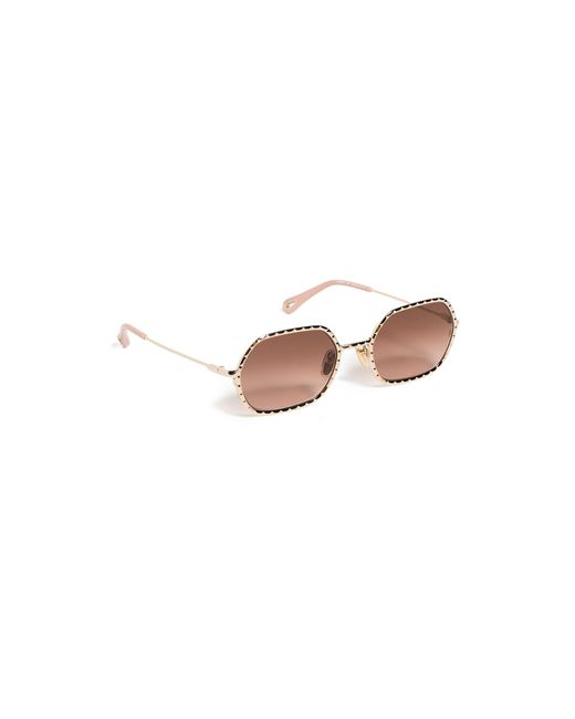 Chloé Black Scalloped Metal Sunglasses