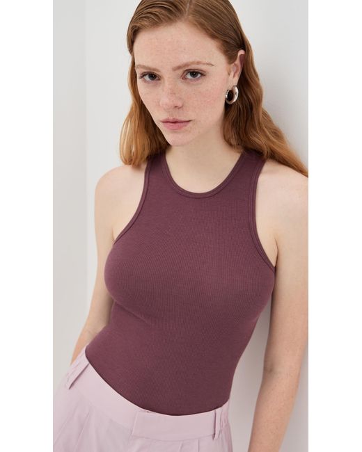 Tibi Purple Circular Fine Rib T Tank