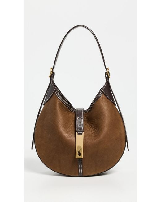 Polo Ralph Lauren Brown Id Leather Small Shoulder Bag