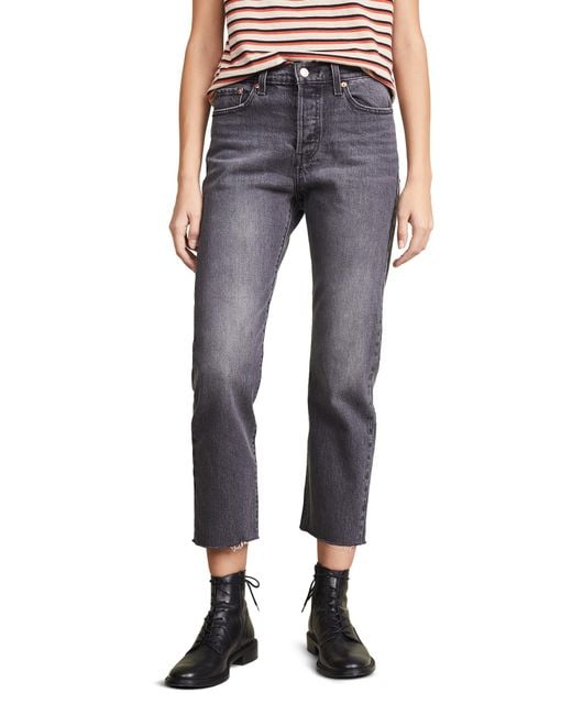 Levi's Wedgie Straight Jeans in Black | Lyst