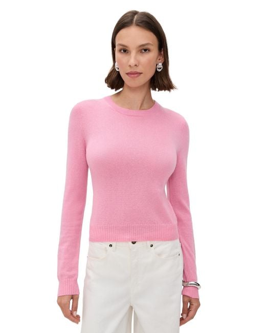 Reformation Pink Lian Cashmere Crew Sweater