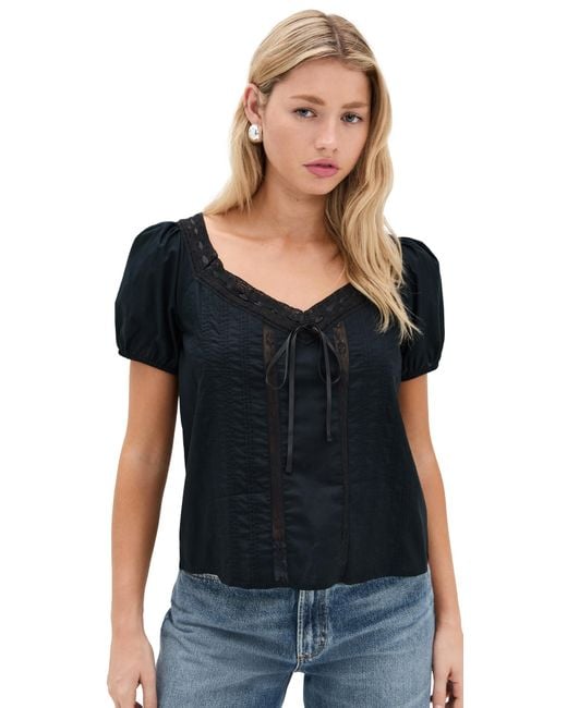 PAIGE Black Anzio Top