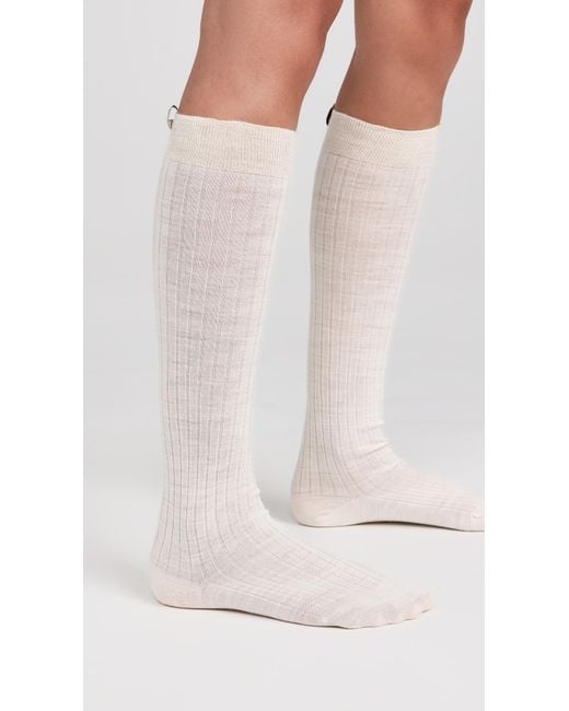 Comme Si White The Knee High Socks