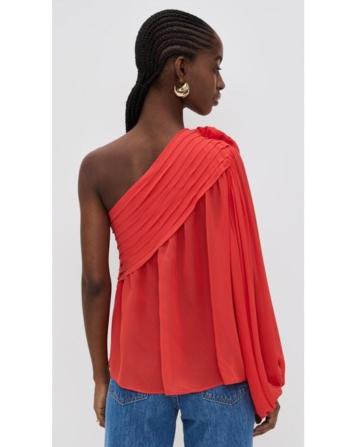 Farm Rio Red Rose One Shoulder Blouse