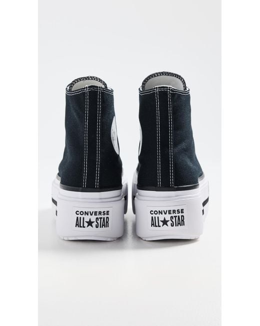 Converse Black Chuck Taylor All Star Lift Double Stack Lace-Up Boots/ 11