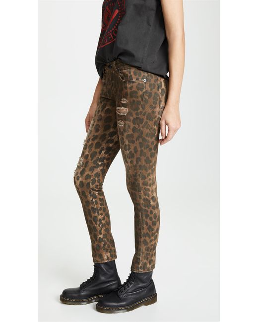 r13 kate skinny jeans leopard