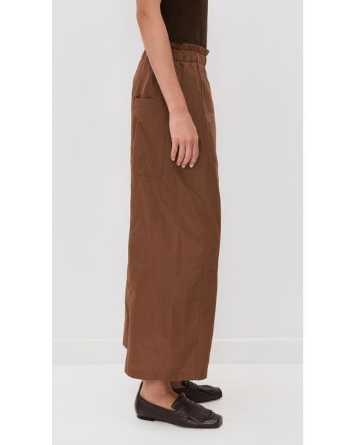 MEIMEIJ Brown Taffeta Pants With Elastic Waist