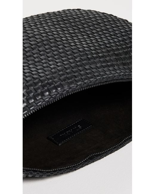 St. Agni Black Lattice Weave Crescent Bag