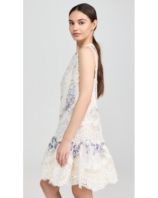 long dark blue lace dress Scalloped Lace Bodice Pleated Chiffon A Line Maxi Dress - Navy Blue main image 0