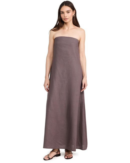 LNA Purple Freja Linen Axi Dress