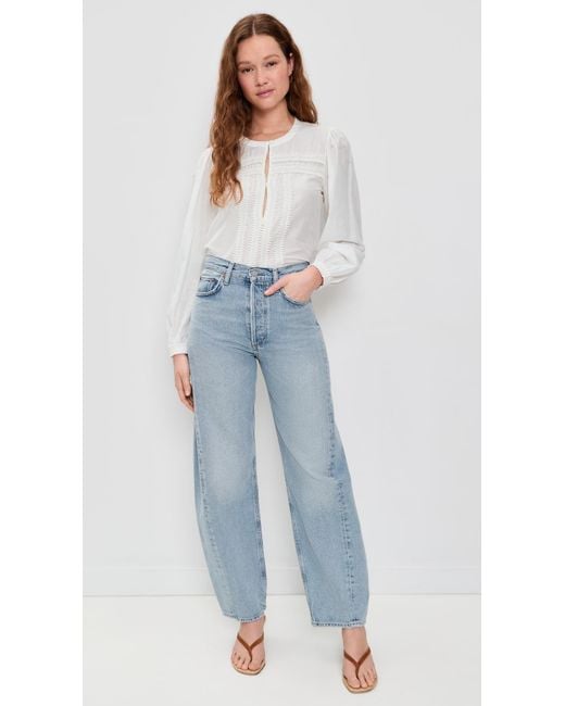 Re/done White Tate Blouse