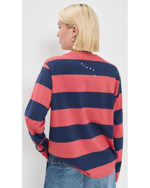 Clare V. Long Sleeve Tee in Red | Lyst