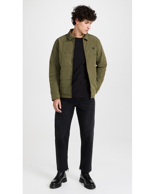 Fred Perry Green Quited Overshirt for men