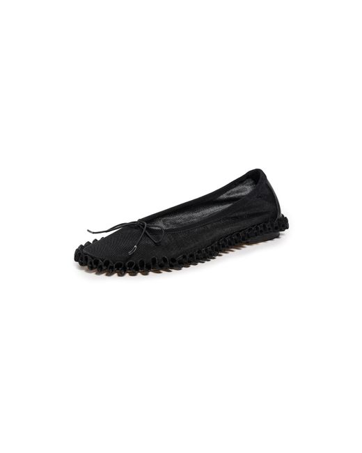 Simone Rocha Black Mesh Tutu Frill Ballerina Flats