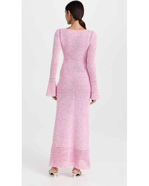 Significant Other Pink Una Bell Sleeve Maxi Dress