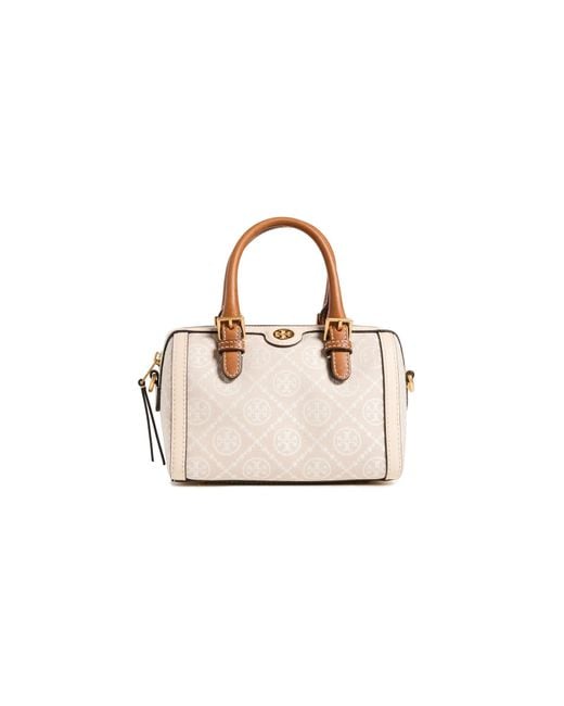 Tory Burch White T Monogram Petite Barrel Bag