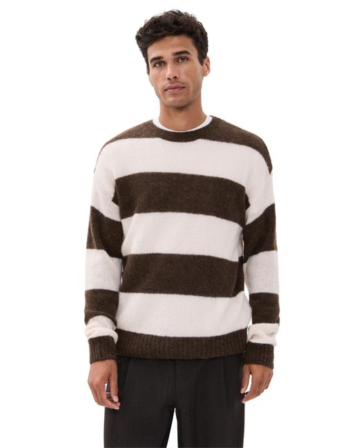 Closed Black Stripe Crewneck Jumper for men